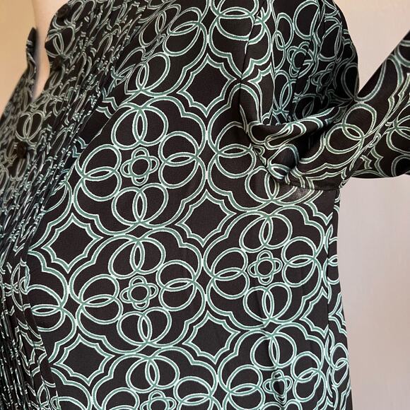 Tory Burch Massey Silk  Mini Dress Tunic Abstract Women's Size 0 XS Blue Green - Picture 8 of 10